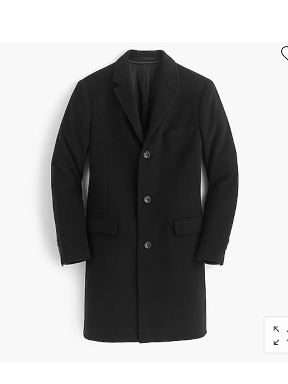J.Crew Navy Blue Ludlow Italian Wool Cashmere Slim Fit Topcoat 32S H2255